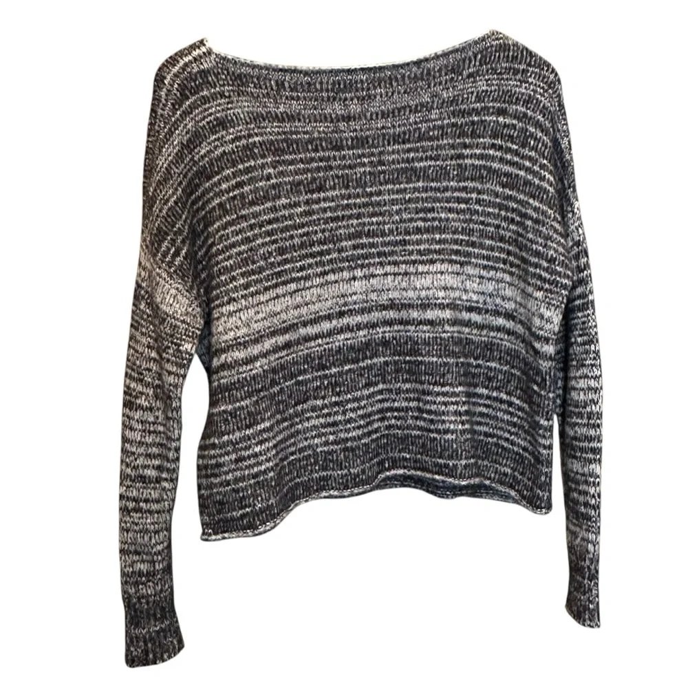 (Sold) Madewell Gray  White Merino Wool Mohair Yak Hair Blend Sweater X Small - Picture 5 of 9